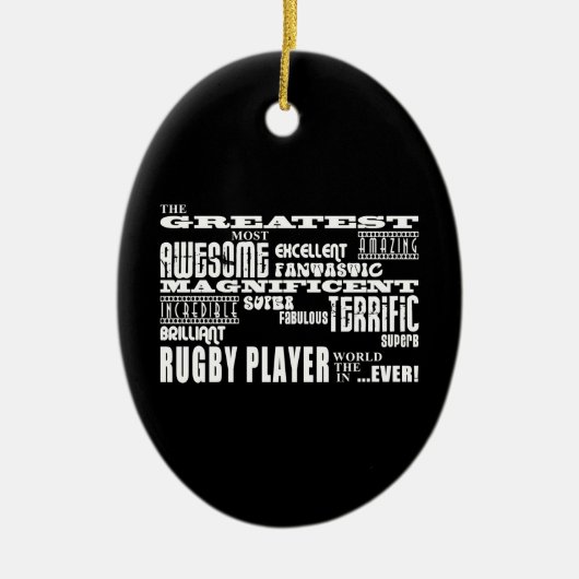 Beste Rugby-spelers met de grootste rugbyspeler Keramisch Ornament (Voorkant)