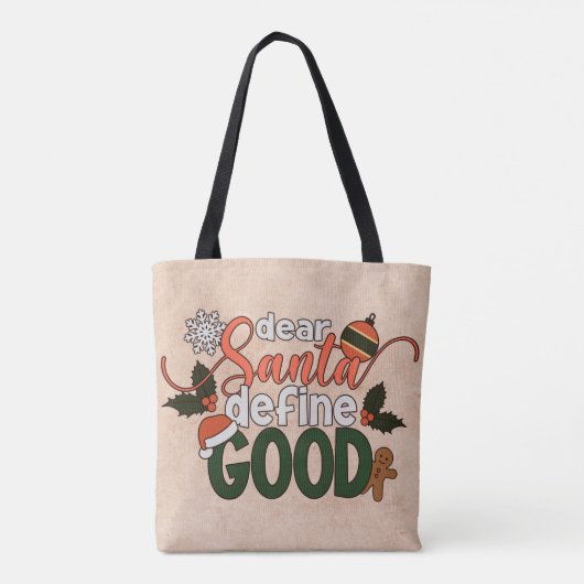 Beste Santa Define Goede Kerstmis | CANVAS TAS (Achterkant)