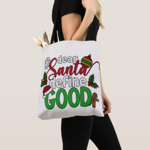 Beste Santa Define Goede Kerstmis CANVAS TAS