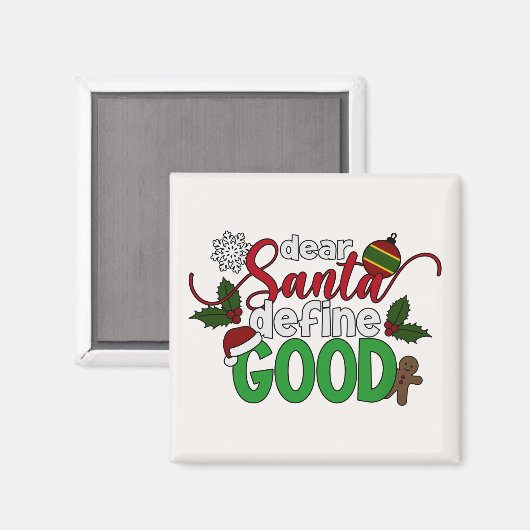 Beste Santa Define Goede Kerstmis | Magneet (Voorkant / Achterkant)
