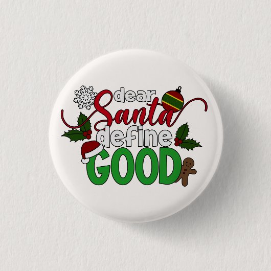 Beste Santa Define Goede Kerstmis | Pin-Button Ronde Button 3,2 Cm (Voorkant)