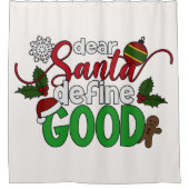 Beste Santa Define Goede Kerstmis | Schoengordijn Douchegordijn (Voorkant)