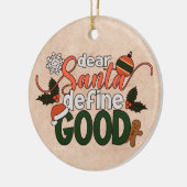 Beste Santa Define Goede Kerstmis | Versiering Keramisch Ornament (Links)