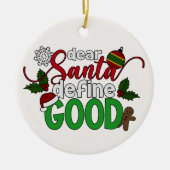 Beste Santa Define Goede Kerstmis | Versiering Keramisch Ornament (Voorkant)