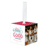 Beste Santa Define Good 3 Foto Cube Ornament (Voorkant hoekig)