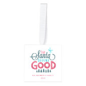 Beste Santa Define Good 3 Foto Cube Ornament (Voorkant)