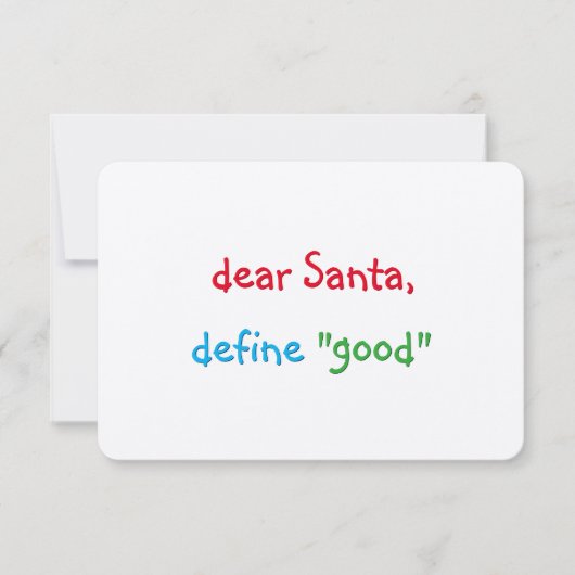 Beste Santa Define Good Funny Holiday Kerstmis Kaart (Voorkant)