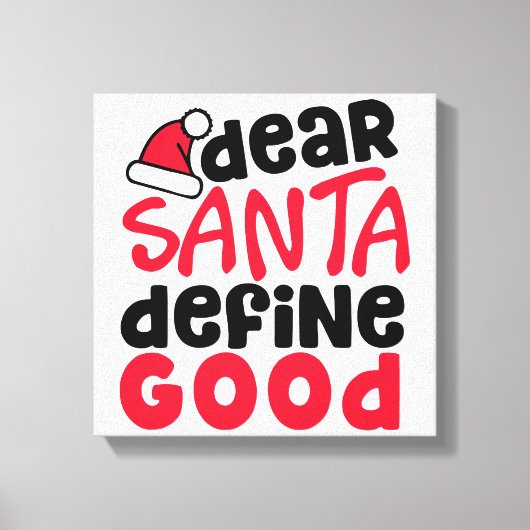 Beste Santa Define Good Funny Kerstmis Canvas Afdruk (Voorkant)