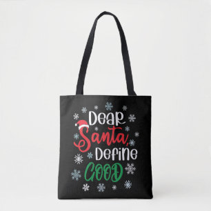 Beste Santa Define Good Funny Kerstmis Draagtas