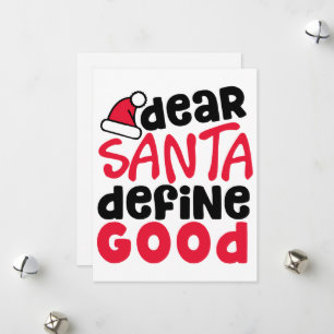 Beste Santa Define Good Funny Kerstmis Feestdagenkaart
