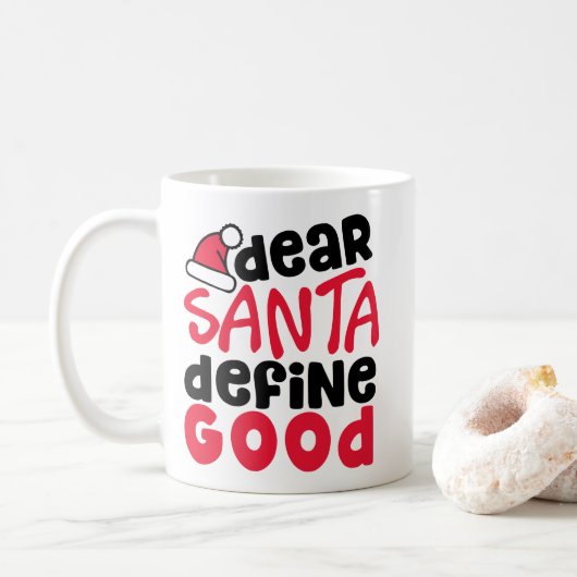 Beste Santa Define Good Funny Kerstmis Koffiemok (Met donut)