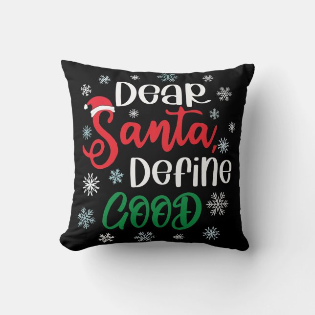 Beste Santa Define Good Funny Kerstmis Kussen (Voorkant)