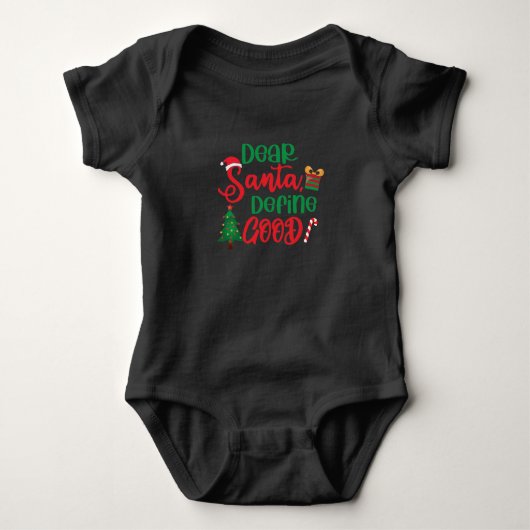 Beste Santa Define Good Funny Kerstmis Romper (Voorkant)