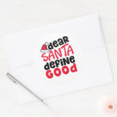 Beste Santa Define Good Funny Kerstmis Ronde Sticker (Envelop)