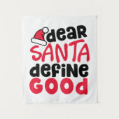 Beste Santa Define Good Funny Kerstmis Wandkleed (Voorkant)
