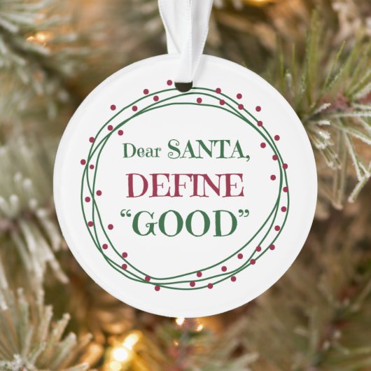 Beste Santa Define Good Funny Ornament (Boom)