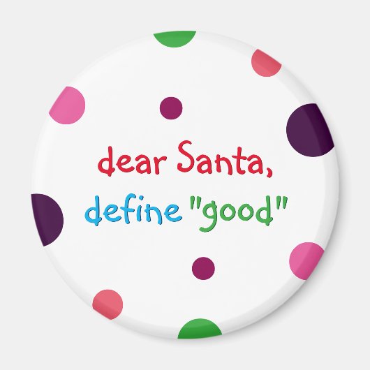 Beste Santa Define Good Kinder Funny KerstMagnet Magneet (Voorkant)