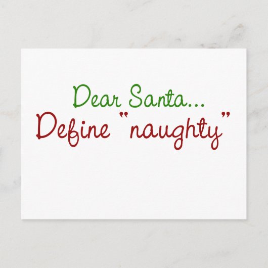 Beste Santa Define Naughty Feestdagenkaart (Voorkant)