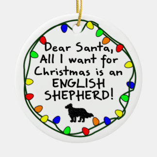 Beste Santa English Shepherd Keramisch Ornament