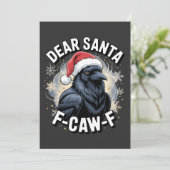 Beste Santa F-caw-F Grappige Kerstraaf Kaart (Staand voorkant)