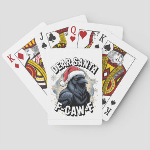 Beste Santa F-caw-F Grappige Kerstraaf Pokerkaarten