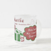Beste Santa Frosted Mok - Naam/bericht personalise (Voorkant rechts)