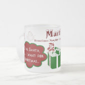 Beste Santa Frosted Mok - Naam/bericht personalise (Voorkant links)
