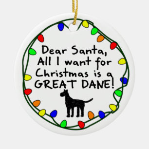 Beste Santa Great Dane Keramisch Ornament