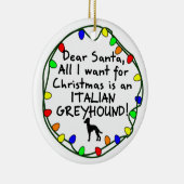 Beste Santa Italy Greyhound Keramisch Ornament (Rechts)