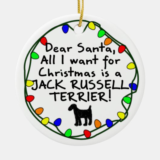 Beste Santa Jack Russell Terrier Keramisch Ornament (Voorkant)