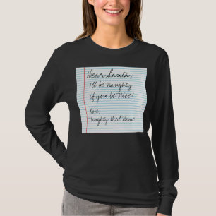 Beste Santa Letter Naughty List Aangepast Naam toe T-shirt