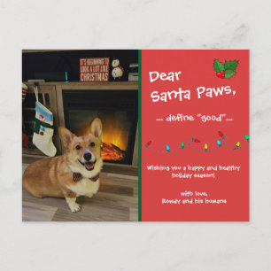 "Beste Santa Paws" vakantie Briefkaart