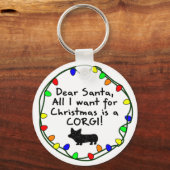 Beste Santa Pembroke Welsh Corgi Sleutelhanger (Voorkant)