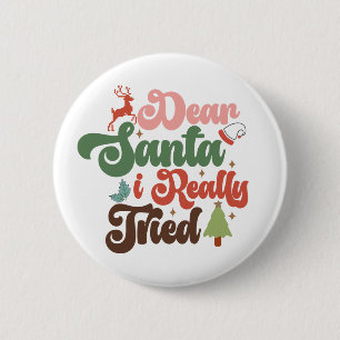 Beste Santa Retro Groovy Kerst Feestdagen Ronde Button 5,7 Cm