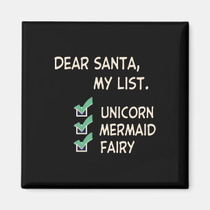 Beste Santa Unicorn Mermaid Fairy Funny Kerstmis Magneet