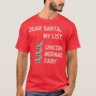 Beste Santa Unicorn Mermaid Fairy Funny Kerstmis T-shirt