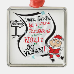 Beste Santa Vegan Wish Metalen Ornament