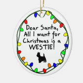 Beste Santa Westie Keramisch Ornament (Links)