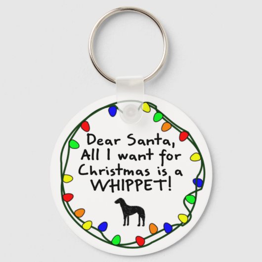Beste Santa Whippet Sleutelhanger (Voorkant)