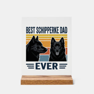 Beste Schipperke Vader Ooit Retro Hond Vector Desi Acryl Bord