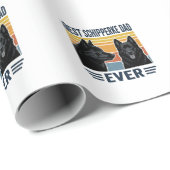 Beste Schipperke Vader Ooit Retro Hond Vector Desi Cadeaupapier (Rol Hoek)
