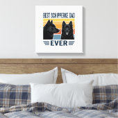 Beste Schipperke Vader Ooit Retro Hond Vector Desi Canvas Afdruk (Insitu (Slaapkamer))