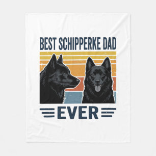 Beste Schipperke Vader Ooit Retro Hond Vector Desi Fleece Deken