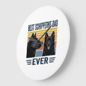 Beste Schipperke Vader Ooit Retro Hond Vector Desi Grote Klok (Hoek)