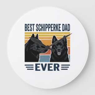 Beste Schipperke Vader Ooit Retro Hond Vector Desi Grote Klok