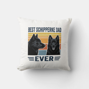Beste Schipperke Vader Ooit Retro Hond Vector Desi Kussen