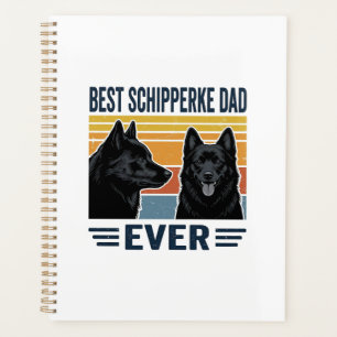 Beste Schipperke Vader Ooit Retro Hond Vector Desi Planner