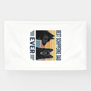 Beste Schipperke Vader Ooit Retro Hond Vector Desi Spandoek
