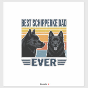 Beste Schipperke Vader Ooit Retro Hond Vector Desi Sticker