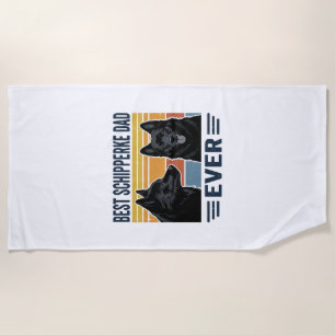 Beste Schipperke Vader Ooit Retro Hond Vector Desi Strandlaken